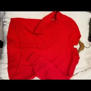 Red v-neck sweater